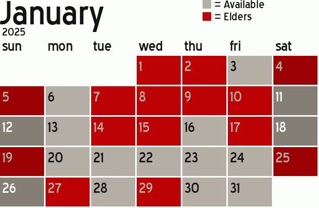 Missionary Dinner Calendar