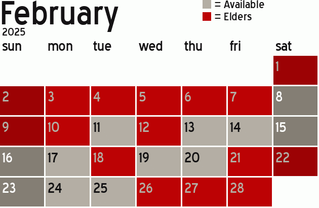 Missionary Dinner Calendar
