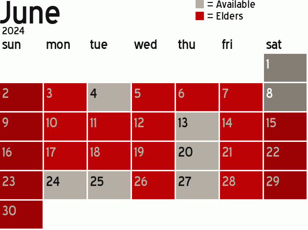 Missionary Dinner Calendar