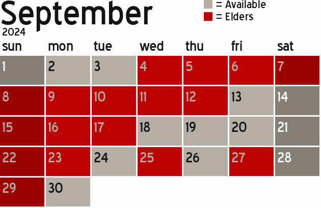 Missionary Dinner Calendar