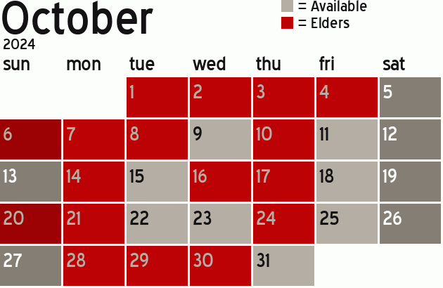 Missionary Dinner Calendar